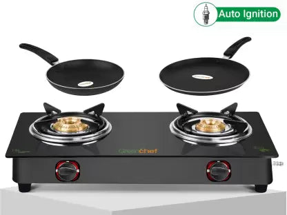 Greenchef Ebony Plus Special Combo AI Glass Automatic Gas Stove (2 Burners) Greenchef Ebony Plus Special Combo AI Glass Automatic Gas Stove (2 Burners)